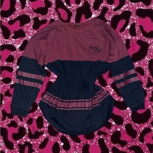 Burgundy and Black Long Sleeve Top